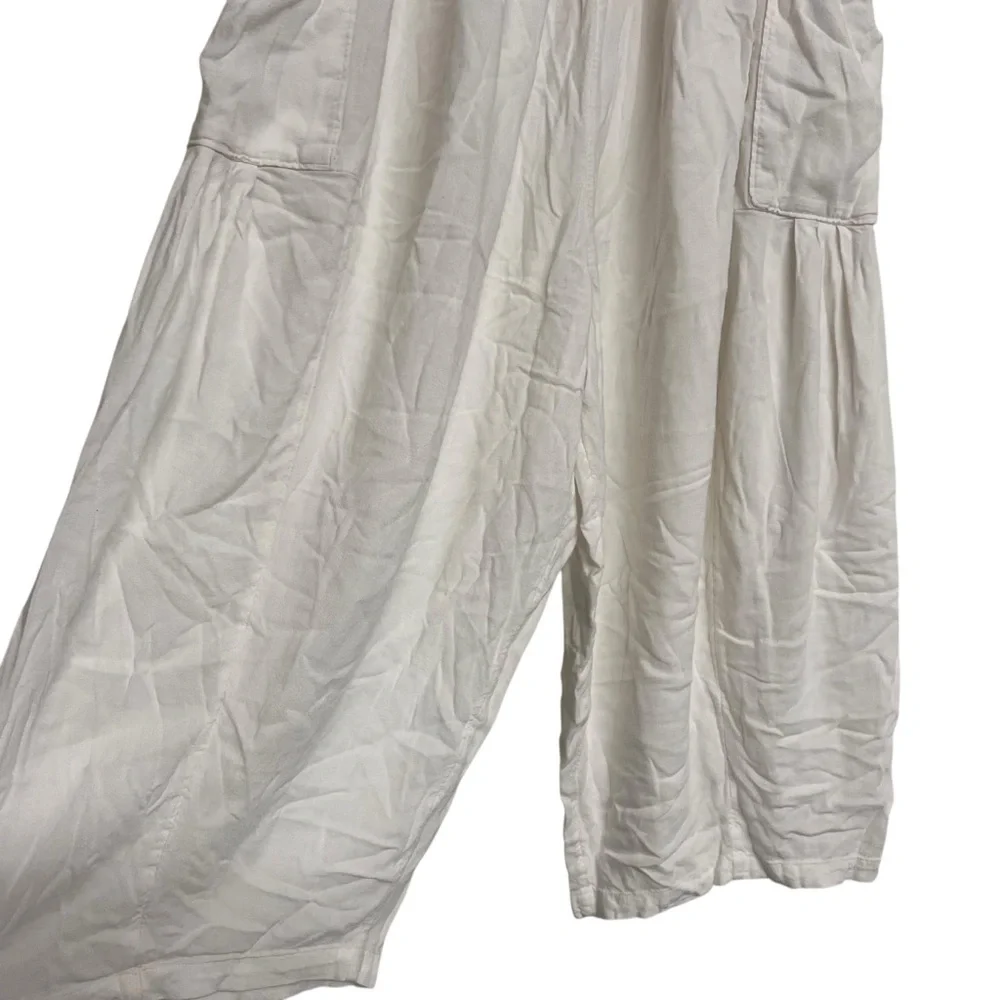 Free People Quinn White Linen Blend Harem Pants Womens Size Large - Picture 4 of 8